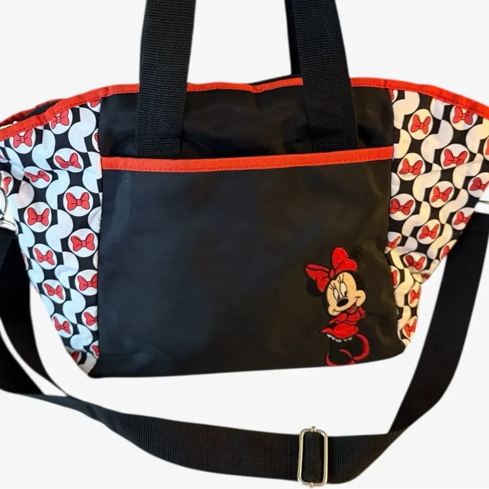 Baby Disney Minnie Mouse Black and Red Diaper Bag Tote Bag Carry All